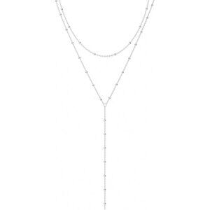 Women's  Y Small Layered Satellite-SL  14K Gold Plated Layered CZ Chain Jewlery